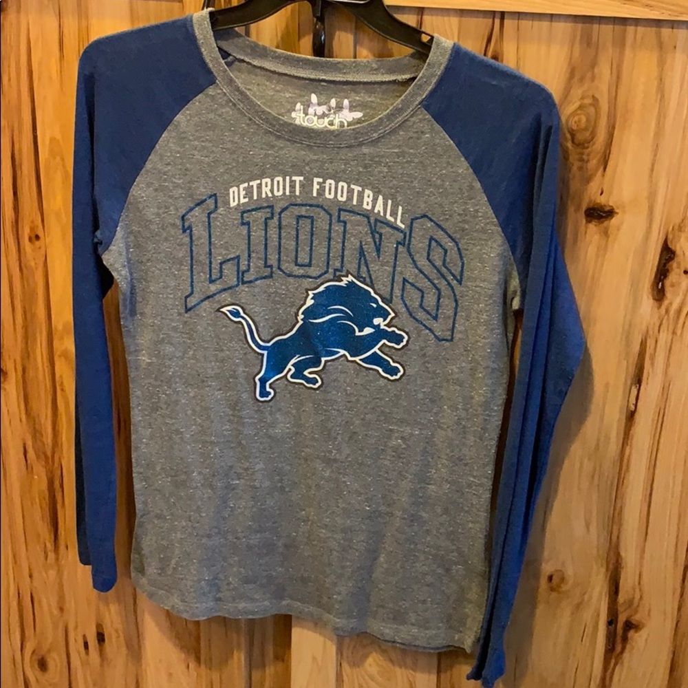 Sparkly Detroit Lions Long Sleeve T Shirt, XL